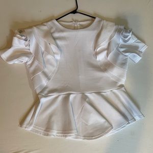 NEW Peplum Top Flutter Sleeve Details